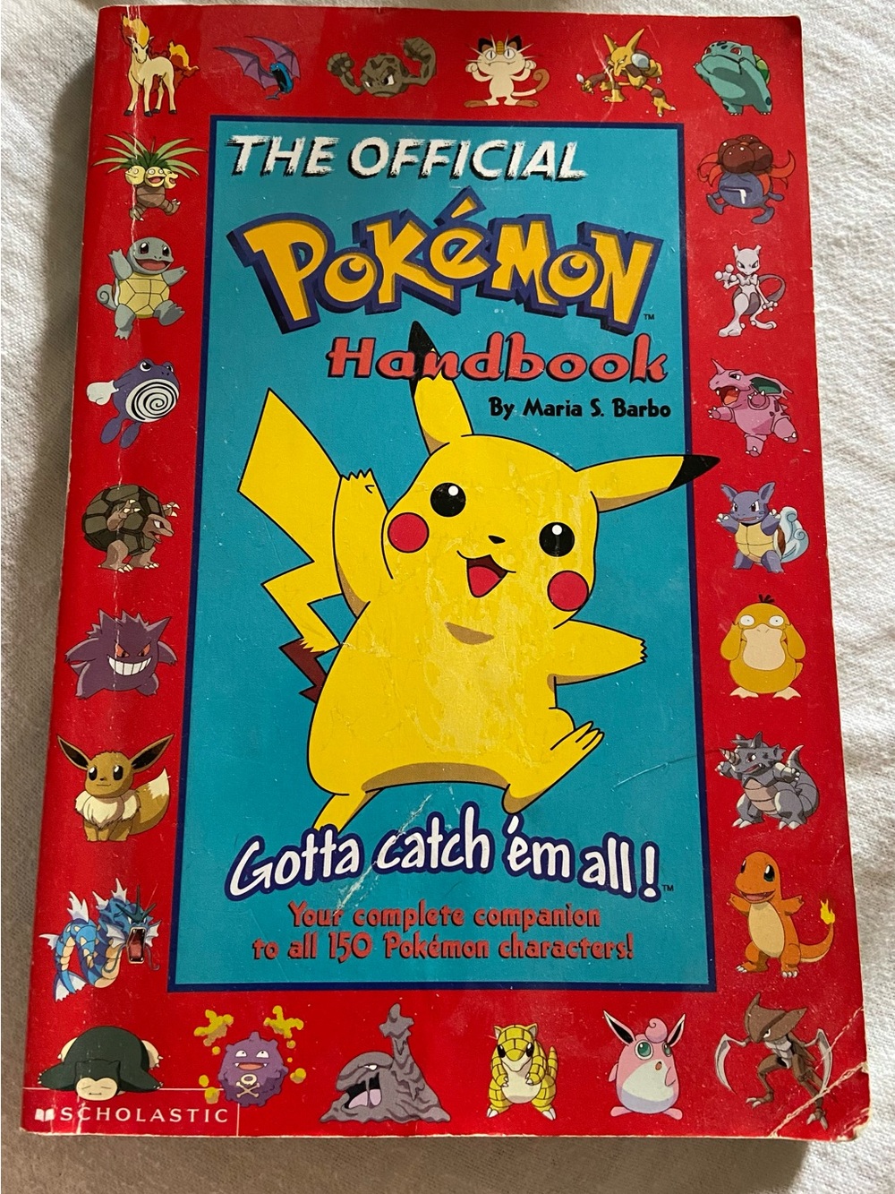 Vintage 90s 1990s Official Pokémon Handbook book Pikachu Cover Red Yellow Blue